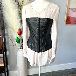 Zara Faux Leather Bustier